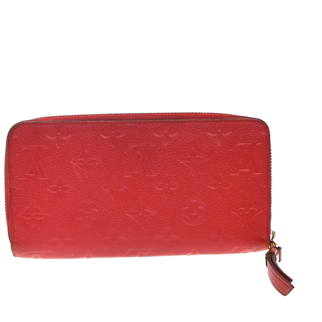 Louis Vuitton Zippy Wallet Red Leather Monogramme Empreinte: Louis Vuitton Zippy Wallet Red Leather Monogramme Empreinte This Louis Vuitton Portefeuille Zippy wallet for women features red leather crafted in France. It offers a spacious and functional design su