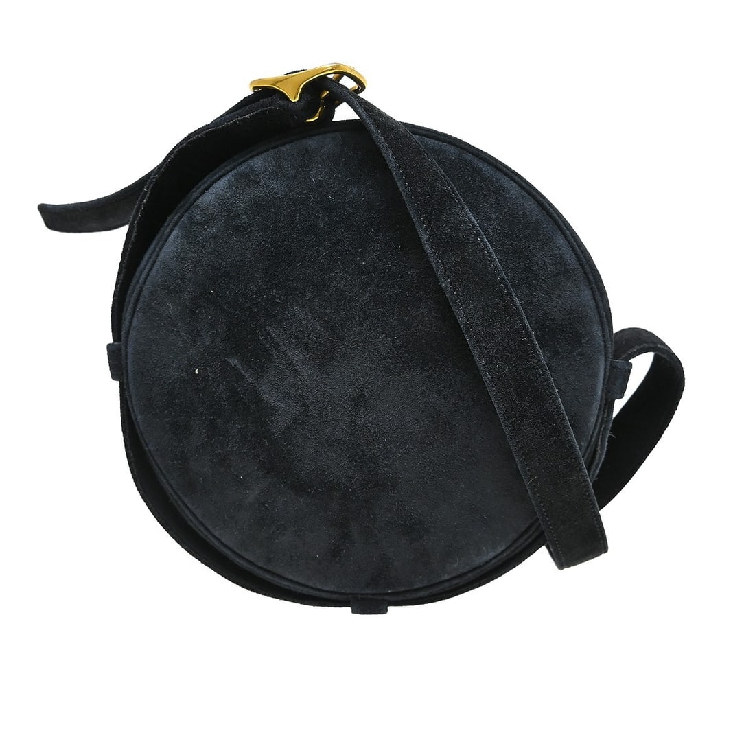 Hermes Circle Small Black Doblis Crossbody Bag: Hermes Circle Small Black Doblis Crossbody Bag Vintage Hermes Circle crossbody shoulder bag in black Veau Velour Doblis with a leather lining. This small casual bag features logo accents, an adjustabl