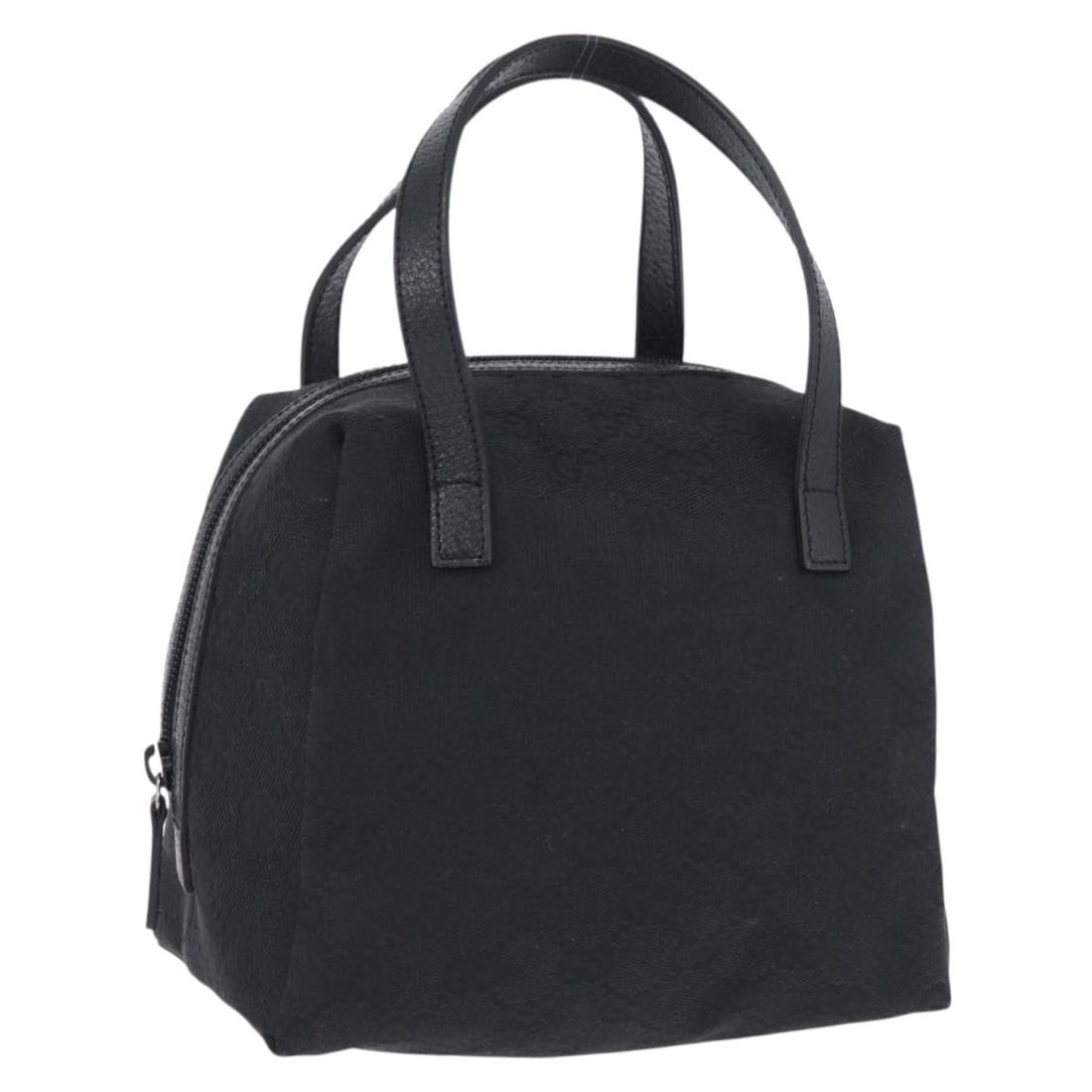 Gucci 124542 black GG canvas handbag with dust bag: Gucci 124542 black GG canvas handbag with dust bag Authentic Gucci women's handbag in black GG canvas with a compact silhouette and handle carry design. Includes a dust bag. Condition is ranked A, sho