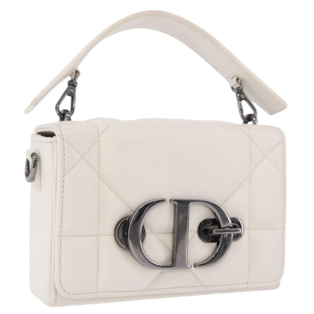 Christian Dior Dior Caro white leather 2way shoulder bag: Christian Dior Dior Caro white leather 2way shoulder bag Authentic Christian Dior Cannage Dior Calo 2-way shoulder bag in white leather. This women's bag is made in Italy and includes only the item sh