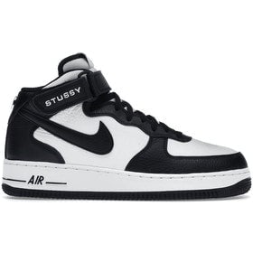 Nike Air Force 1 Mid Stussy Sneakers Light Bone Black Size 9 (1 of 1)