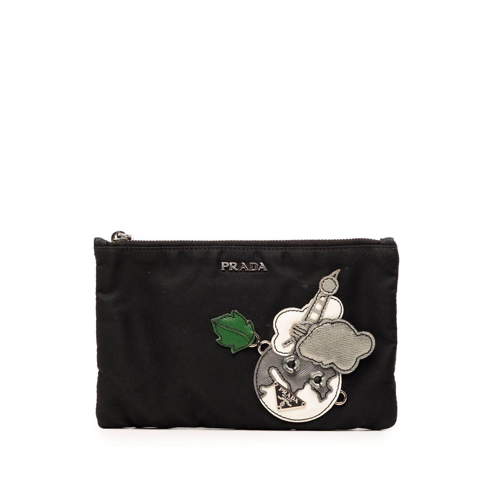 Prada Robot Tessuto Zip Pouch with Saffiano Trim (1 of 6)