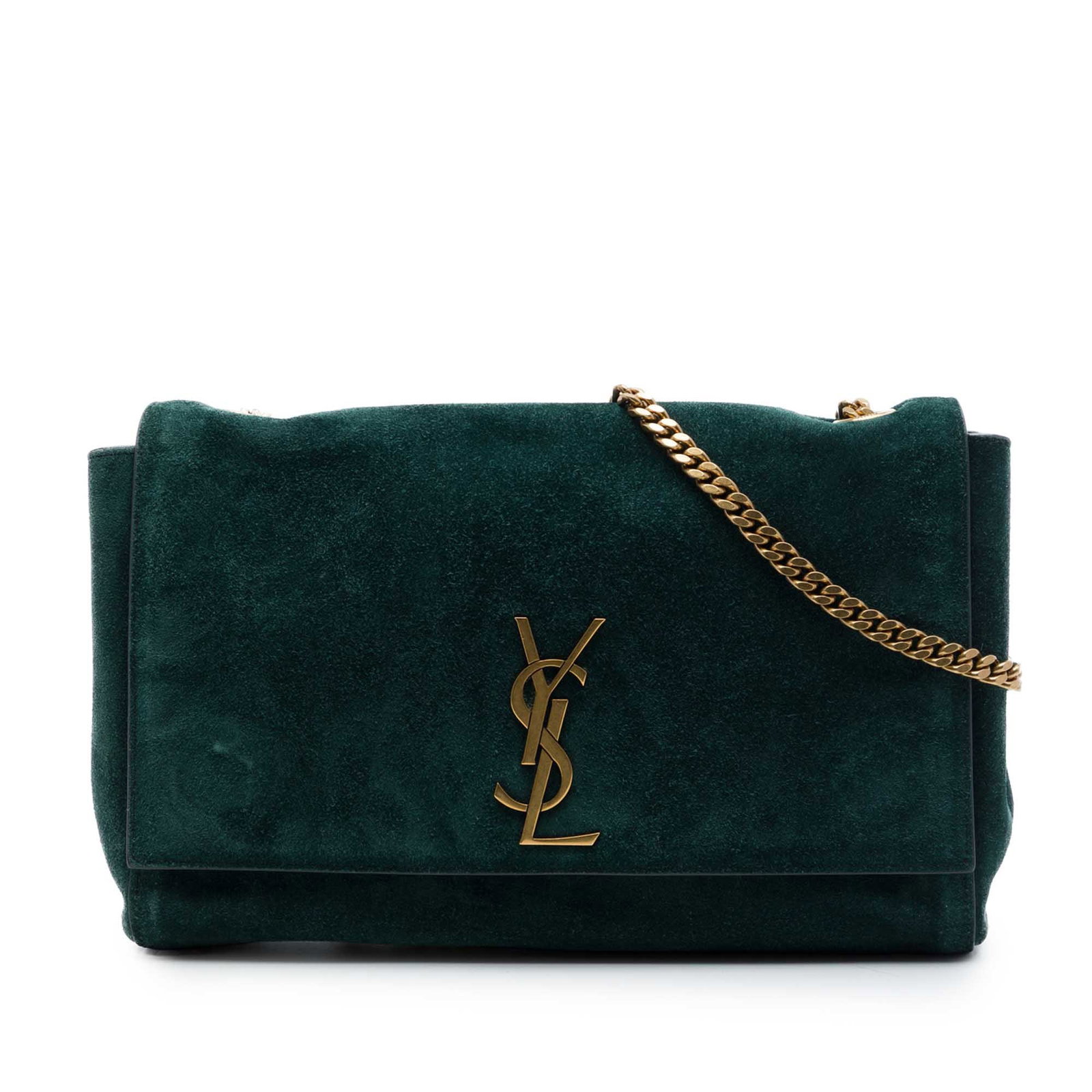 Saint Laurent Kate Medium Reversible Crossbody Suede Calfskin Green (1 of 6)