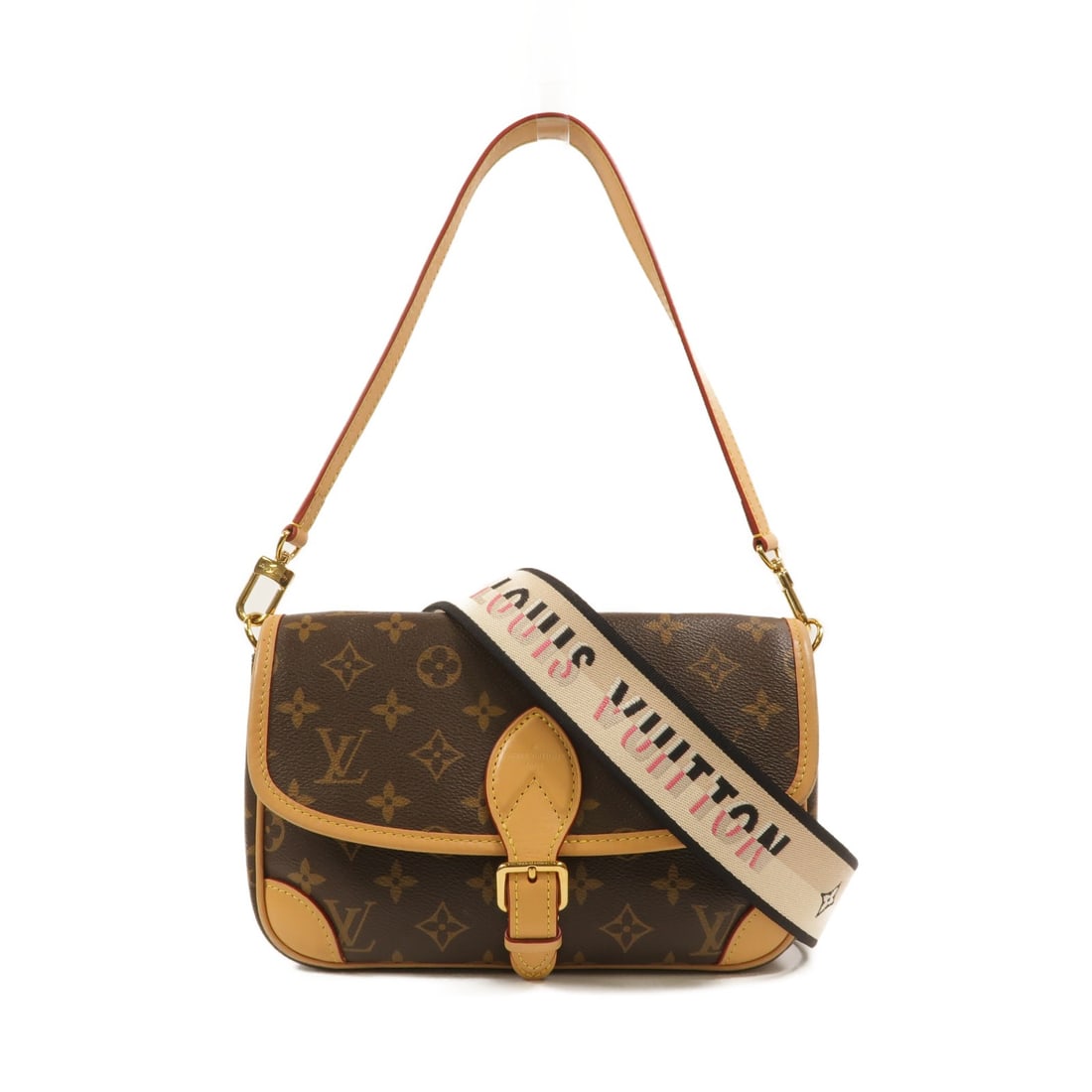 Louis Vuitton Diane M46049 2 Way Shoulder Bag Monogram Brown: Louis Vuitton Diane M46049 2 Way Shoulder Bag Monogram Brown Louis Vuitton Diane 2-way shoulder handbag in brown Monogram PVC coated canvas. This women's bag features a top handle and shoulder strap f