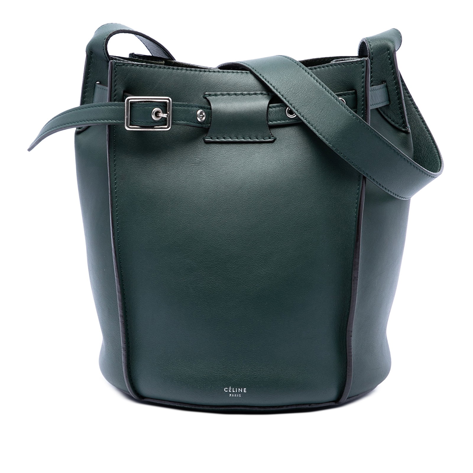 Celine Big Bag Bucket Crossbody in Green Leather (1 of 6)