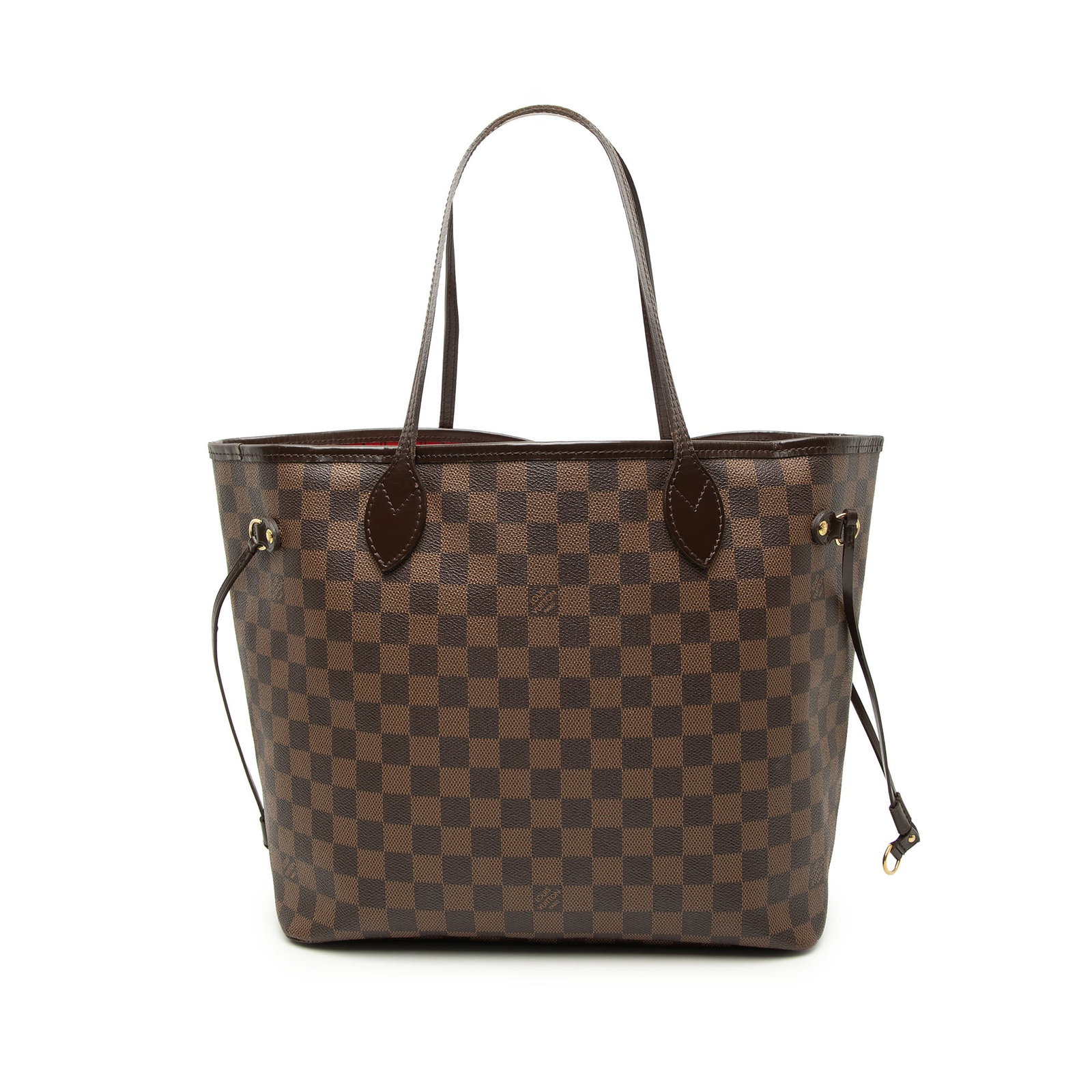 Louis Vuitton Neverfull MM Damier Ebene Shoulder Tote Bag: Louis Vuitton Neverfull MM Damier Ebene Shoulder Tote Bag Louis Vuitton Neverfull MM in Damier Ebene canvas with leather trim and flat leather shoulder straps. This tote features an open top with a lo