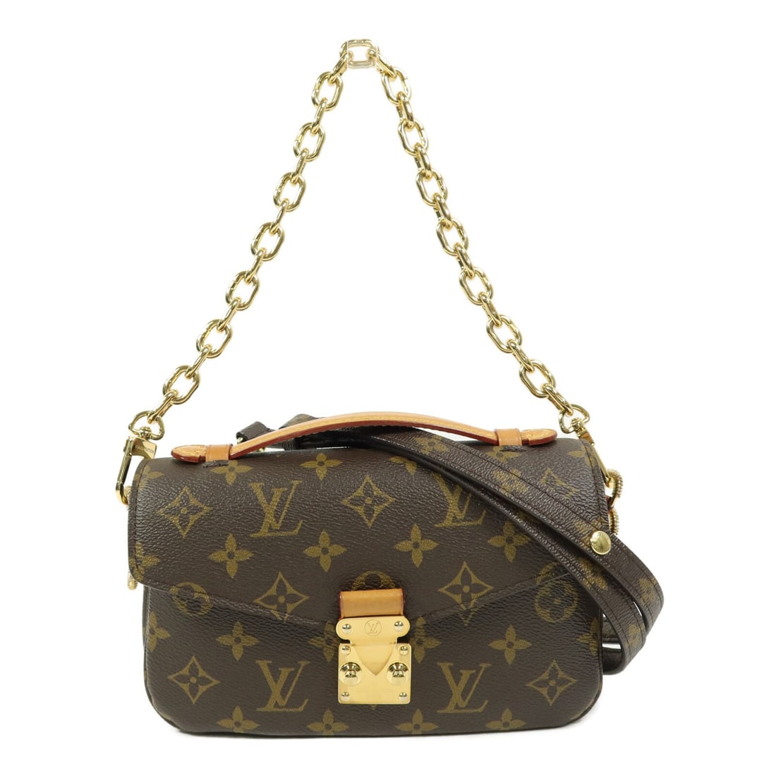 Louis Vuitton M46279 Pochette Metis East West Monogram Shoulder Bag: Louis Vuitton M46279 Pochette Metis East West Monogram Shoulder Bag A Louis Vuitton Pochette Metis East West shoulder bag in BrownxBrown, made from Monogram x PVC coated canvas. This model M46279 feat