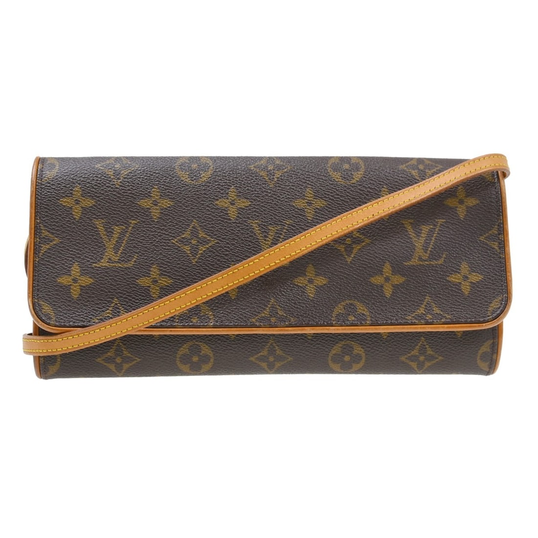 Louis Vuitton Twin shoulder bag in brown monogram canvas: Louis Vuitton Twin shoulder bag in brown monogram canvas Louis Vuitton Twin shoulder bag in brown monogram canvas. This piece is made in France and remains in good condition with visible wear from use
