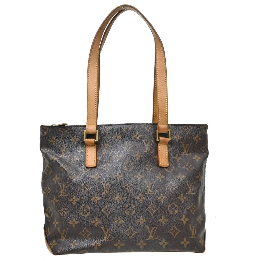 Louis Vuitton Cabas Mezzo Brown Monogram Canvas Tote: Louis Vuitton Cabas Mezzo Brown Monogram Canvas Tote Vintage Louis Vuitton Cabas Mezzo tote bag in brown monogram canvas. This women's bag is made in France and shows fair overall condition with visib