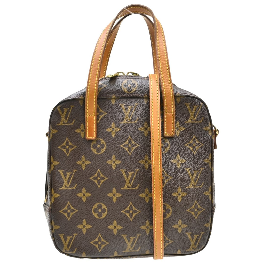 Louis Vuitton Spontini Monogram Canvas 2way Top Handle Bag M47500: Louis Vuitton Spontini Monogram Canvas 2way Top Handle Bag M47500 Vintage Louis Vuitton Spontini 2-way shoulder handbag in brown Monogram canvas with leather trim. This women's medium bag features a z