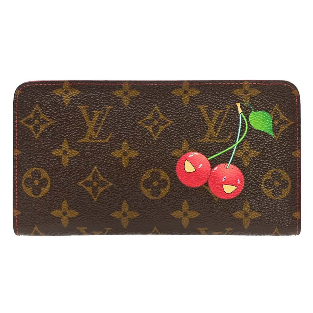 Louis Vuitton Porte Monnaie Zip Long Wallet Monogram Cherry Brown: Louis Vuitton Porte Monnaie Zip Long Wallet Monogram Cherry Brown Louis Vuitton Monogram Cherry Porte Monnaie Zip Wallet is a long women's wallet in brown Monogram Cherry canvas and leather. It featur