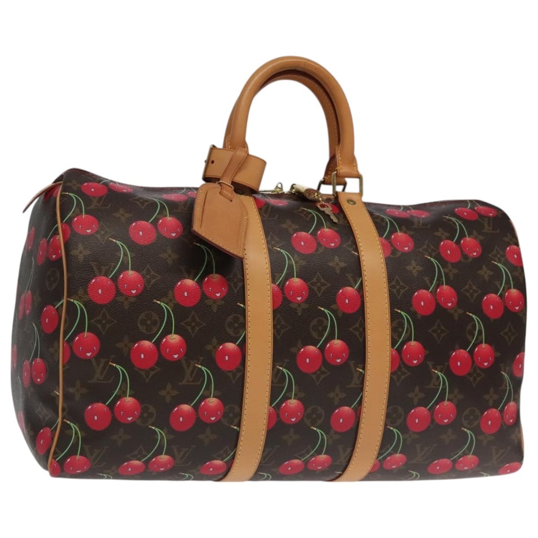 Louis Vuitton M95011 Keepall 45 Monogram Cherry Boston Bag: Louis Vuitton M95011 Keepall 45 Monogram Cherry Boston Bag Louis Vuitton Monogram Cherry Keepall 45 Boston bag in Monogram canvas, made in France. This women's bag includes a dust bag, padlock, two ke