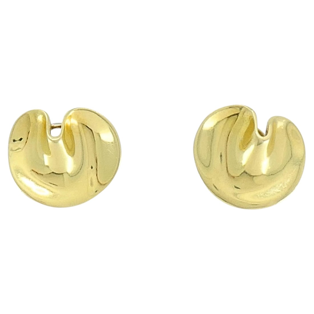 Tiffany Co Angela Cummings Lily Pad 18K Yellow Gold Earrings (1 of 9)