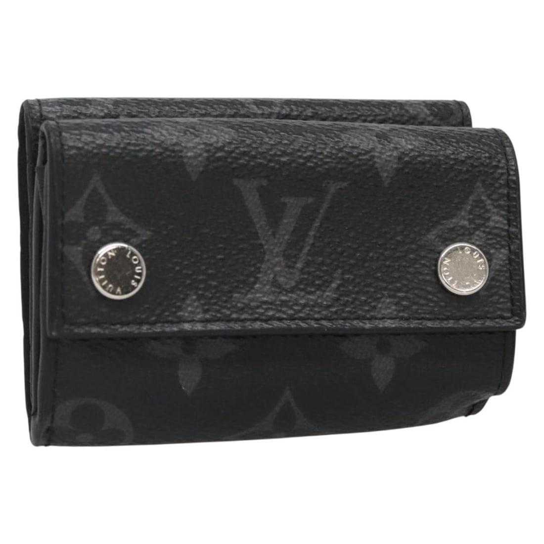 Louis Vuitton M67630 Discovery Compact Wallet Monogram Eclipse Canvas: Louis Vuitton M67630 Discovery Compact Wallet Monogram Eclipse Canvas Louis Vuitton Discovery Compact Wallet in Monogram Eclipse canvas, made in Italy. This compact wallet is offered as the item only,