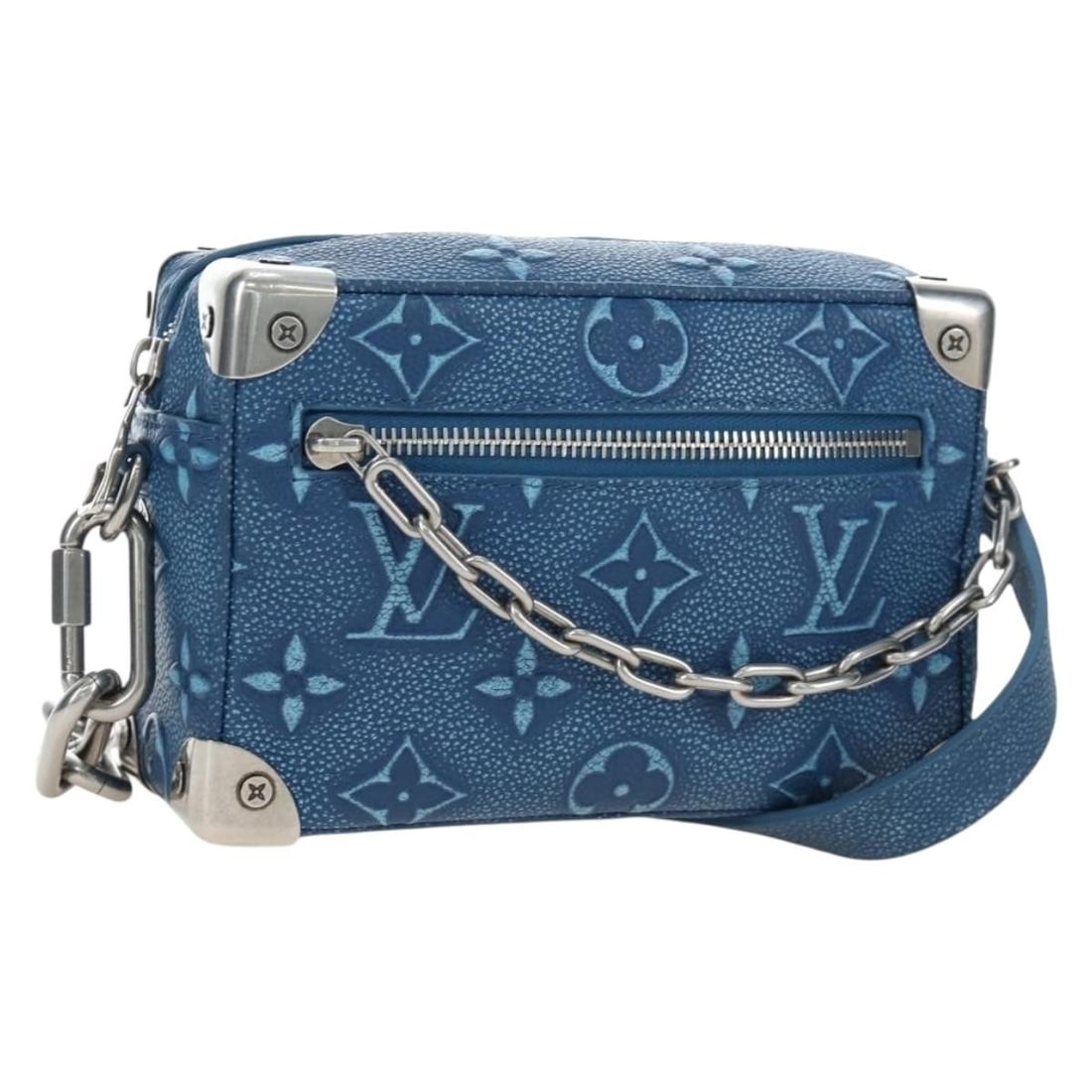 Louis Vuitton M21368 Mini Soft Trunk Shoulder Bag Monogram Blue: Louis Vuitton M21368 Mini Soft Trunk Shoulder Bag Monogram Blue Louis Vuitton Monogram Mini Soft Trunk shoulder bag in Monogram Canvas with a Monogram/Blue exterior. Made in France, this women's bag m