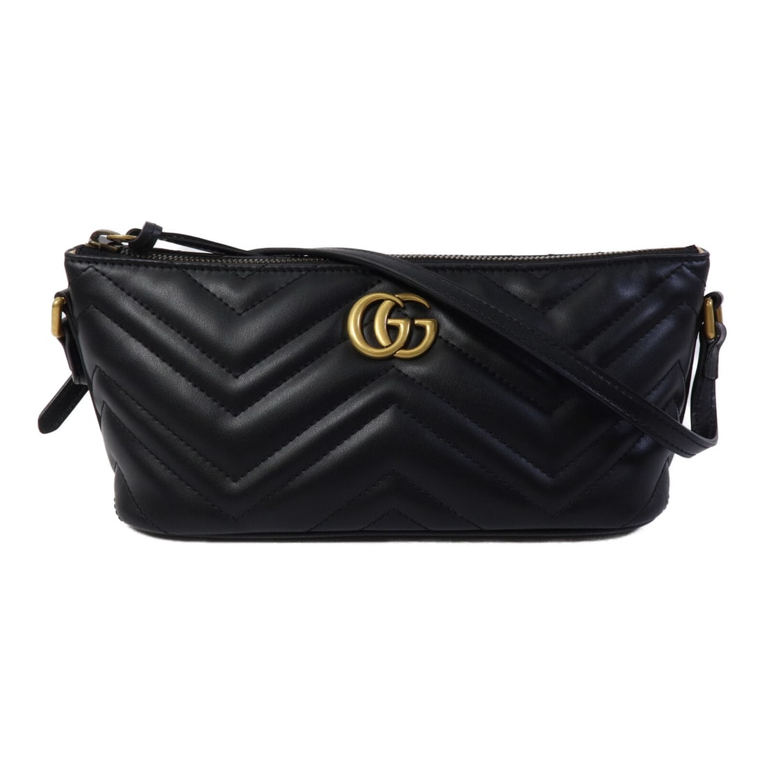 GUCCI 739166 GG Marmont black calfskin shoulder bag (1 of 16)