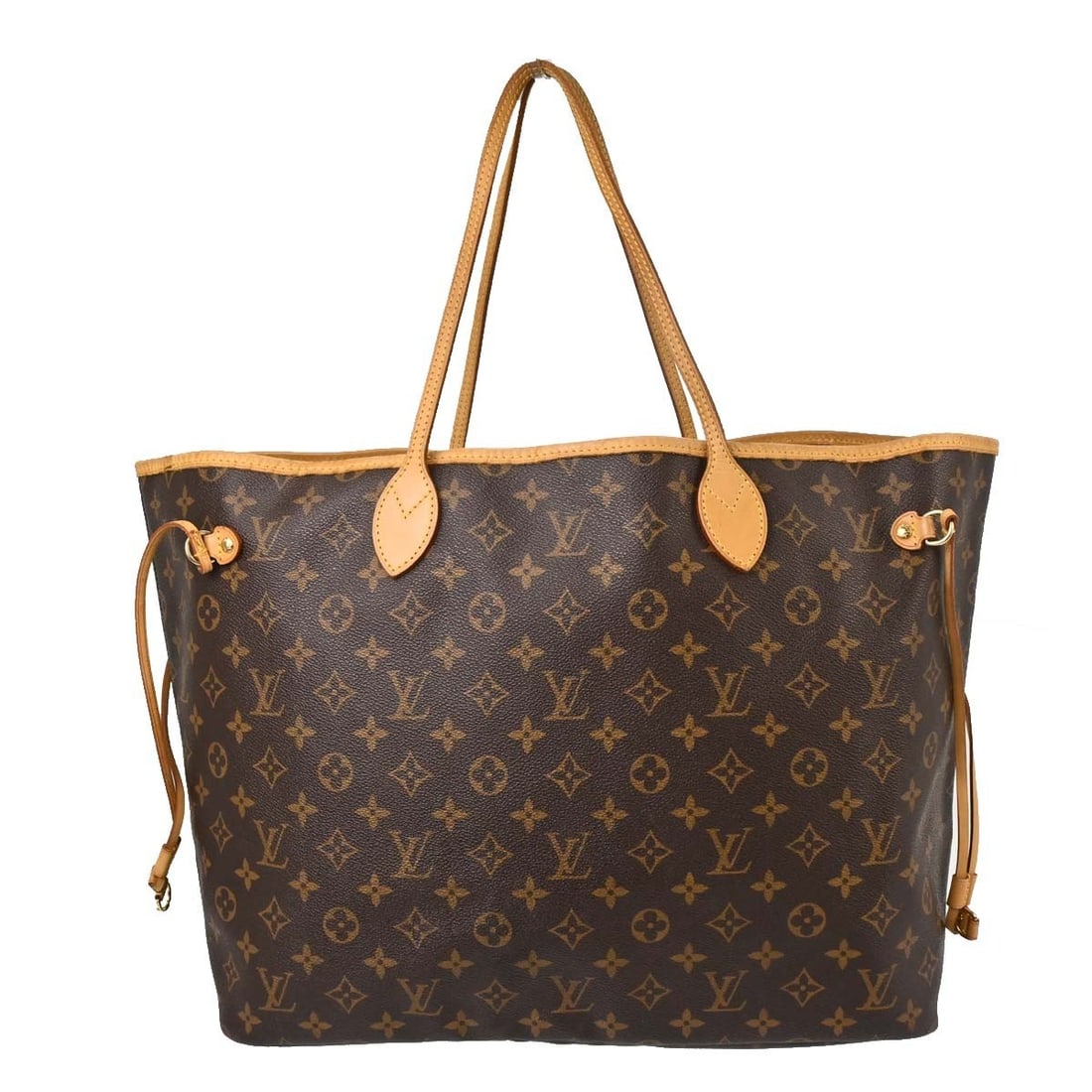 Louis Vuitton Neverfull GM Monogram Canvas Large Tote M40157: Louis Vuitton Neverfull GM Monogram Canvas Large Tote M40157 Louis Vuitton Neverfull GM tote bag in brown Monogram canvas with leather trim and double handles. This women's large tote features a hook-