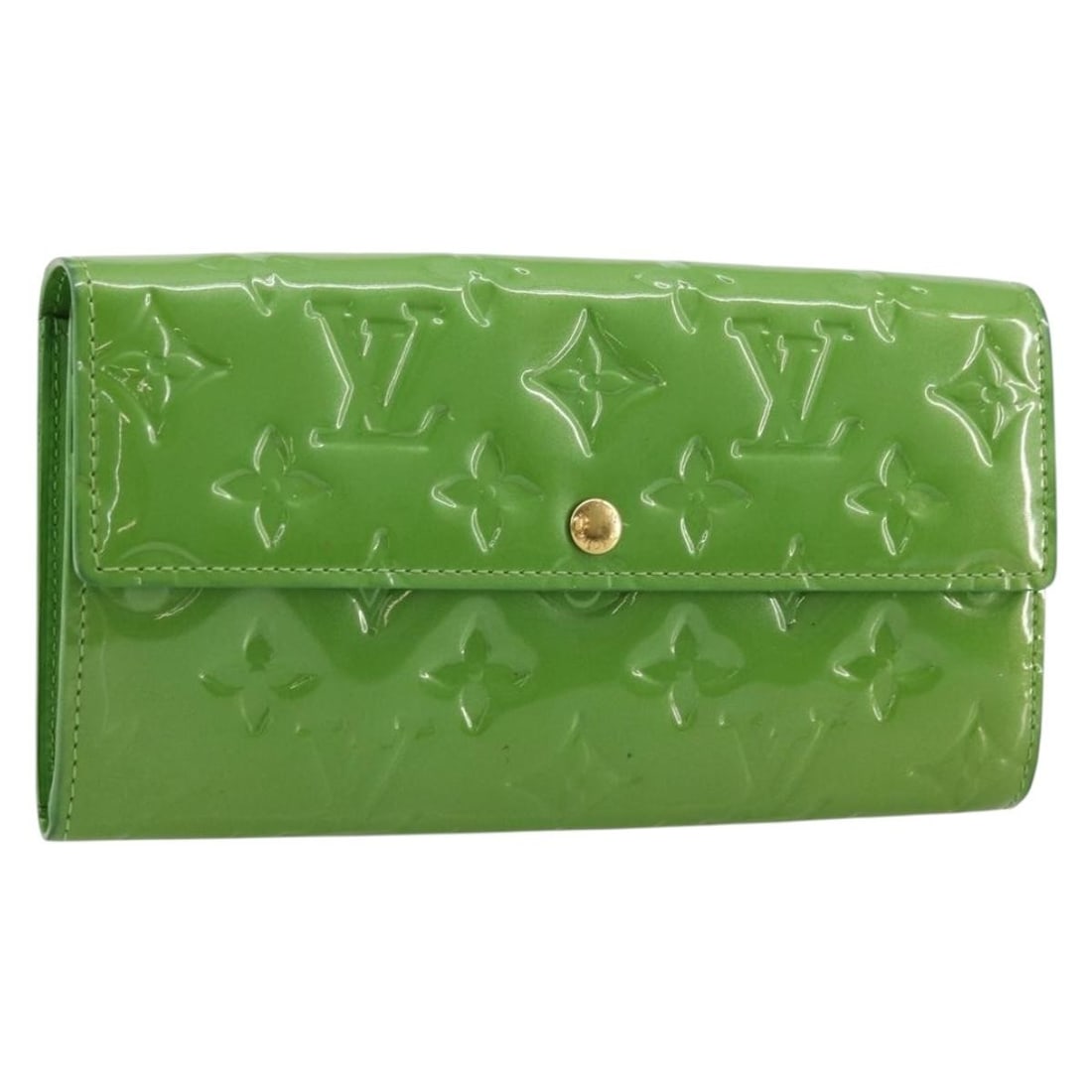 Louis Vuitton M93635 Sarah Long Wallet Vernis Vert Tonic (1 of 18)