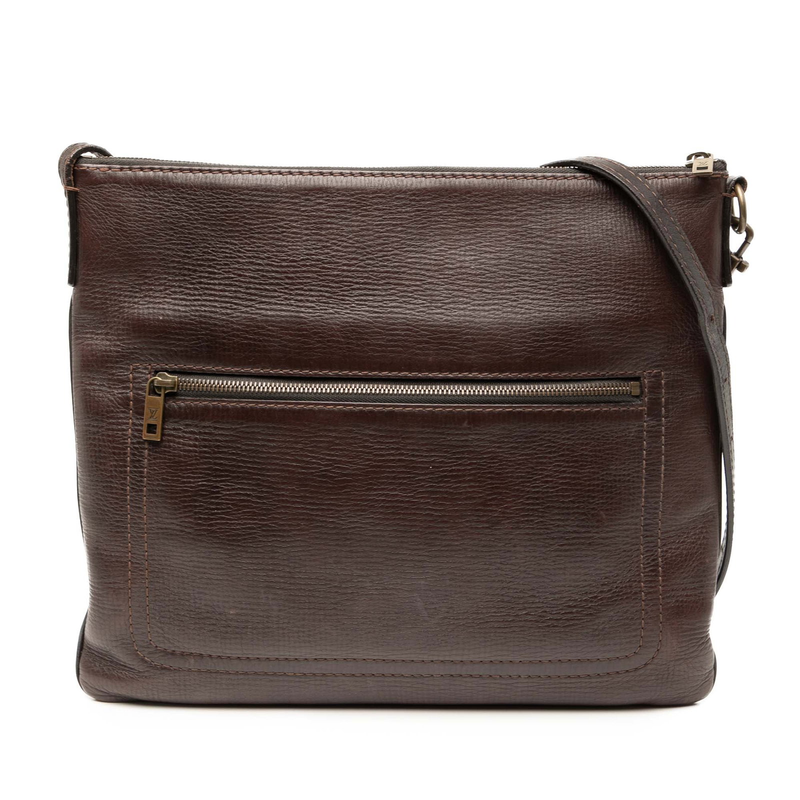 Louis Vuitton Utah Sac Plat Leather Messenger Bag Brown: Louis Vuitton Utah Sac Plat Leather Messenger Bag Brown Louis Vuitton Utah Sac Plat Messenger bag with a leather body and flat leather strap. It features a top zip closure, exterior front and back zip