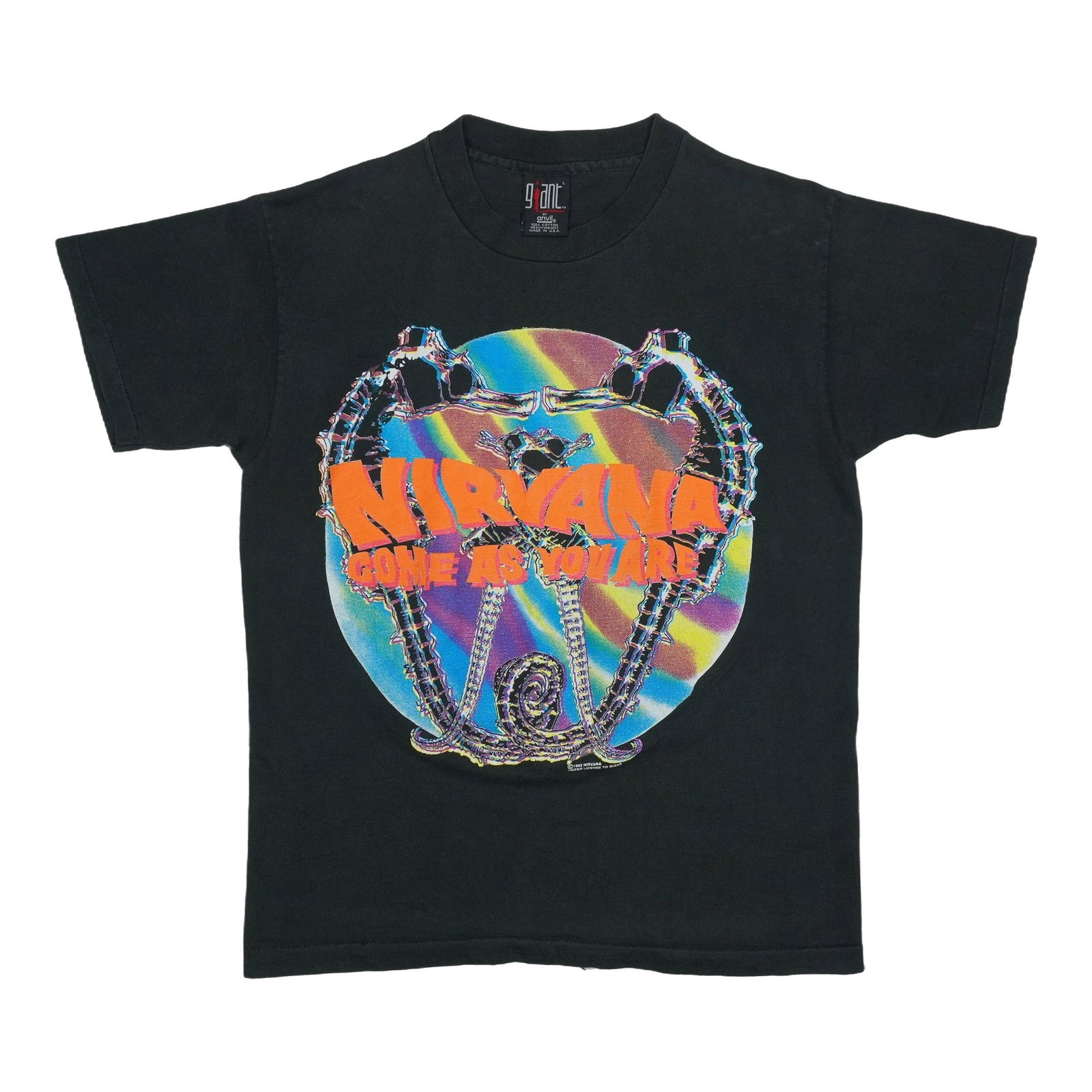 Black 1992 Nirvana Come As You Are Cotton Shirt Large: Black 1992 Nirvana Come As You Are Cotton Shirt Large Authentic vintage 1992 Nirvana Come As You Are shirt from the 1990s. This original single stitch T-shirt is not a modern reproduction. It is in ex
