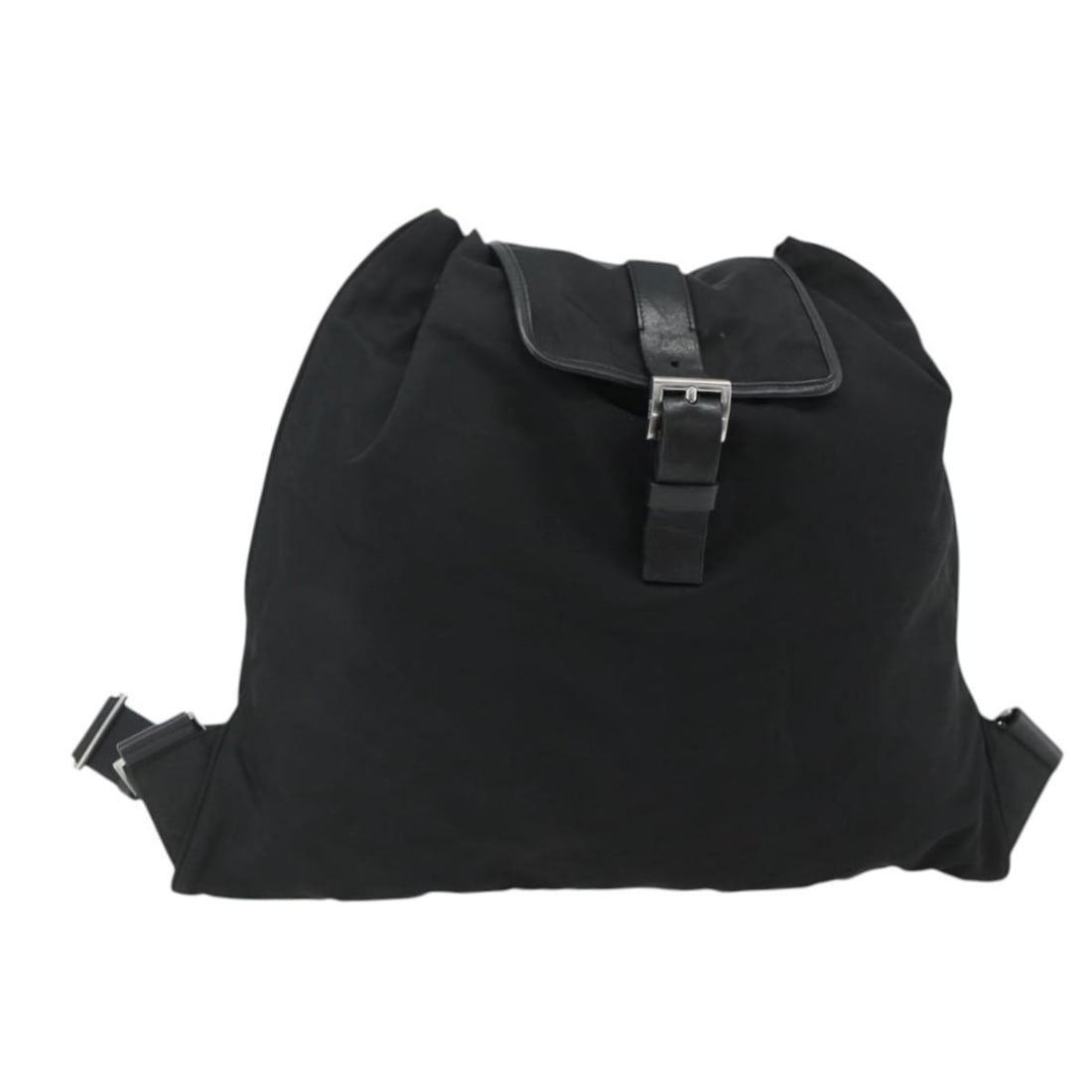 Prada Black Silver Nylon Backpack Made in Italy: Prada Black Silver Nylon Backpack Made in Italy Authentic Prada backpack in black nylon with silver-tone accents, made in Italy. This women's backpack shows reasonable wear and tear consistent with a 