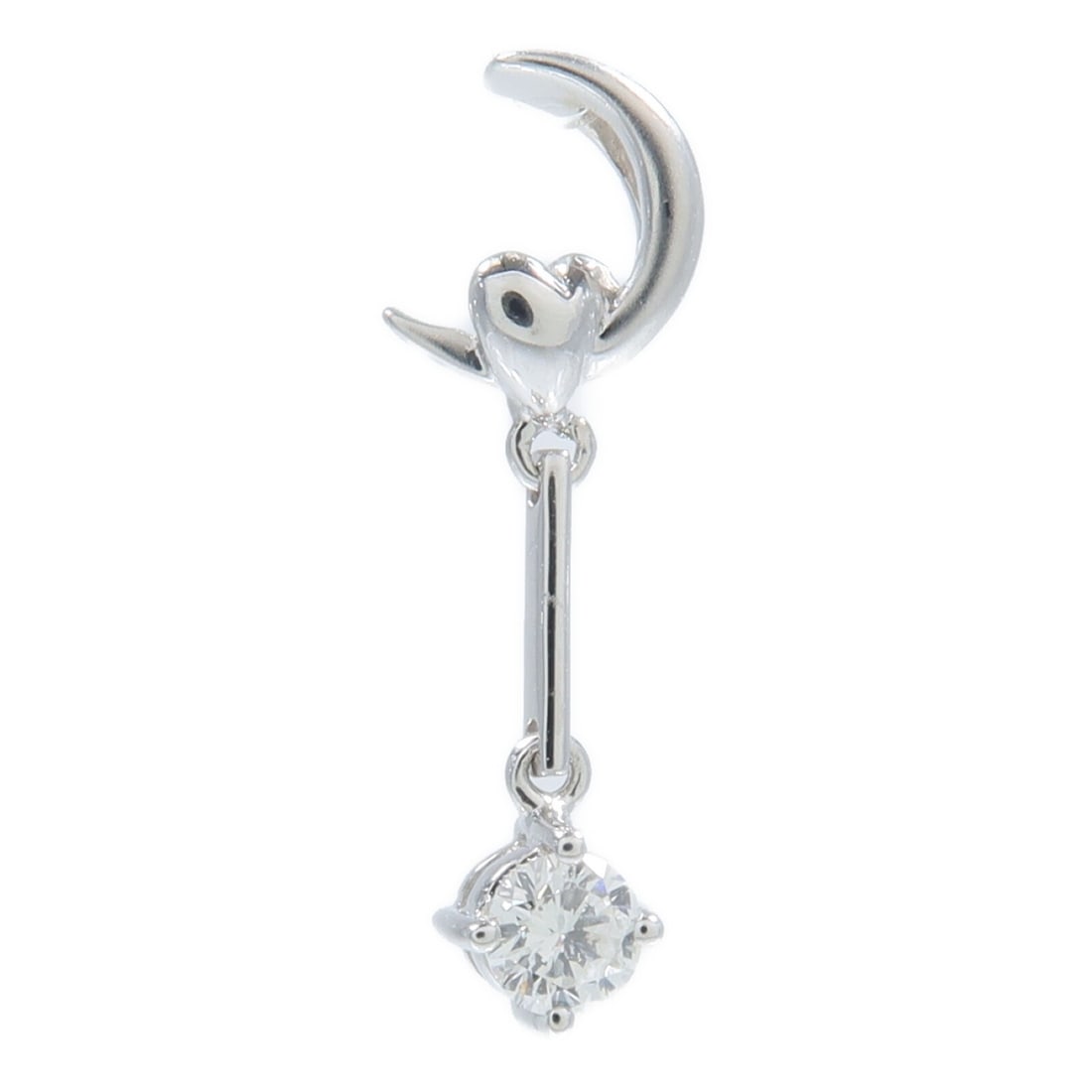 18K White Gold Diamond Pendant Top 0.18ct: 18K White Gold Diamond Pendant Top 0.18ct Diamond pendant top crafted in 18K white gold with a clear diamond accent. This women's pendant top is offered in very good condition and comes without access
