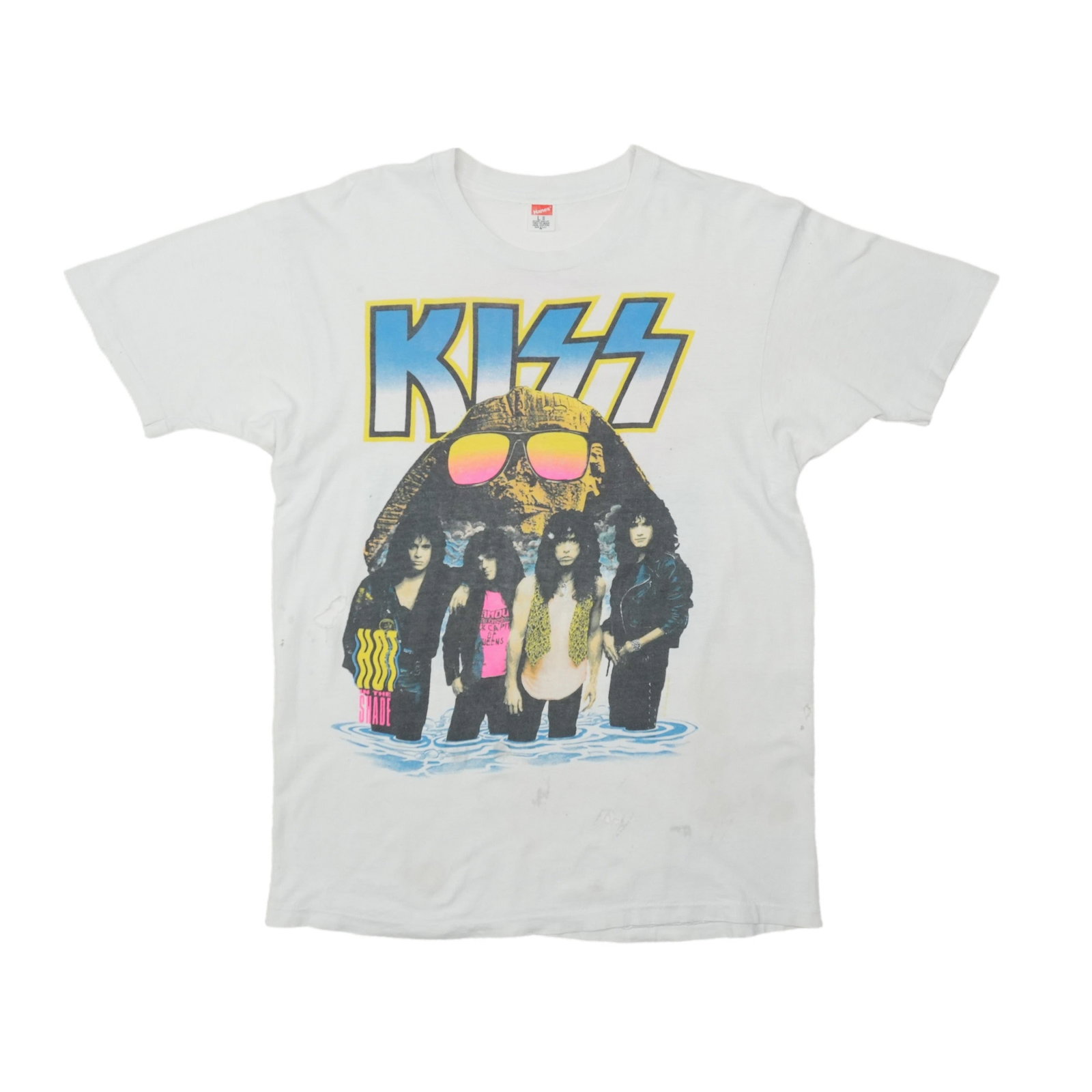 Vintage 1990 KISS Hot In The Shade white cotton tour tee Large: Vintage 1990 KISS Hot In The Shade white cotton tour tee Large Authentic vintage 1990 KISS Hot In The Shade Tour shirt from the 1990s. This original single-stitch shirt is not a modern reproduction. I