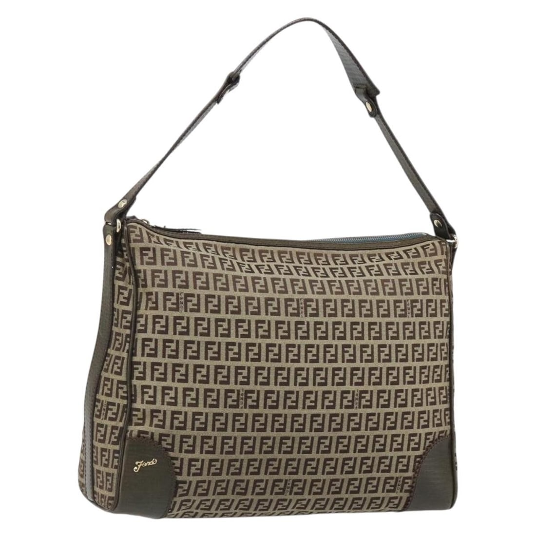 Fendi 8BR531 Zucchino Canvas Shoulder Bag Beige Gold: Fendi 8BR531 Zucchino Canvas Shoulder Bag Beige Gold Authentic Fendi shoulder bag in beige and gold Zucchino canvas. Includes a dust bag. Condition is B with reasonable wear and tear, including an out