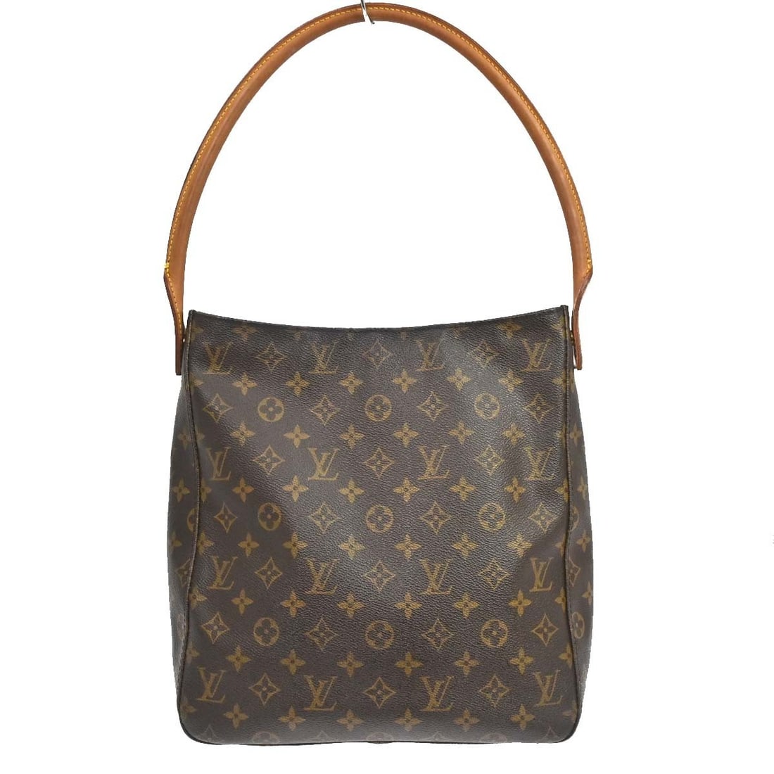 Louis Vuitton Looping GM Monogram Shoulder Bag M51145: Louis Vuitton Looping GM Monogram Shoulder Bag M51145 Vintage Louis Vuitton Looping GM shoulder bag in Monogram canvas with leather trim and strap. This women's bag features a brown exterior with beig