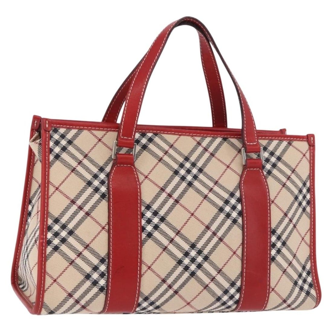 Burberry Blue Label Nova Check canvas handbag beige silver (1 of 18)
