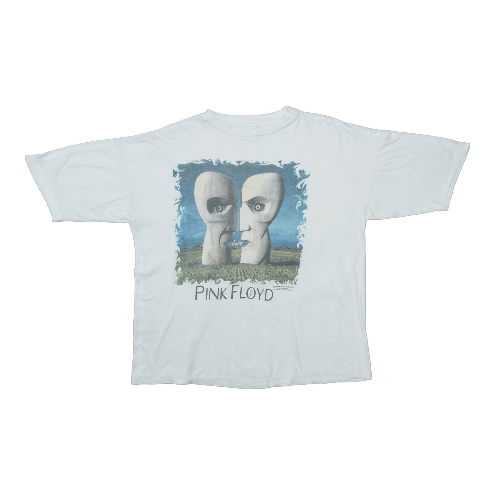 White 1994 Pink Floyd Division Bell promo T shirt XL: White 1994 Pink Floyd Division Bell promo T shirt XL Authentic vintage 1994 Pink Floyd The Division Bell promo shirt from the 1990s. This original single-stitch shirt is described as a true vintage pi