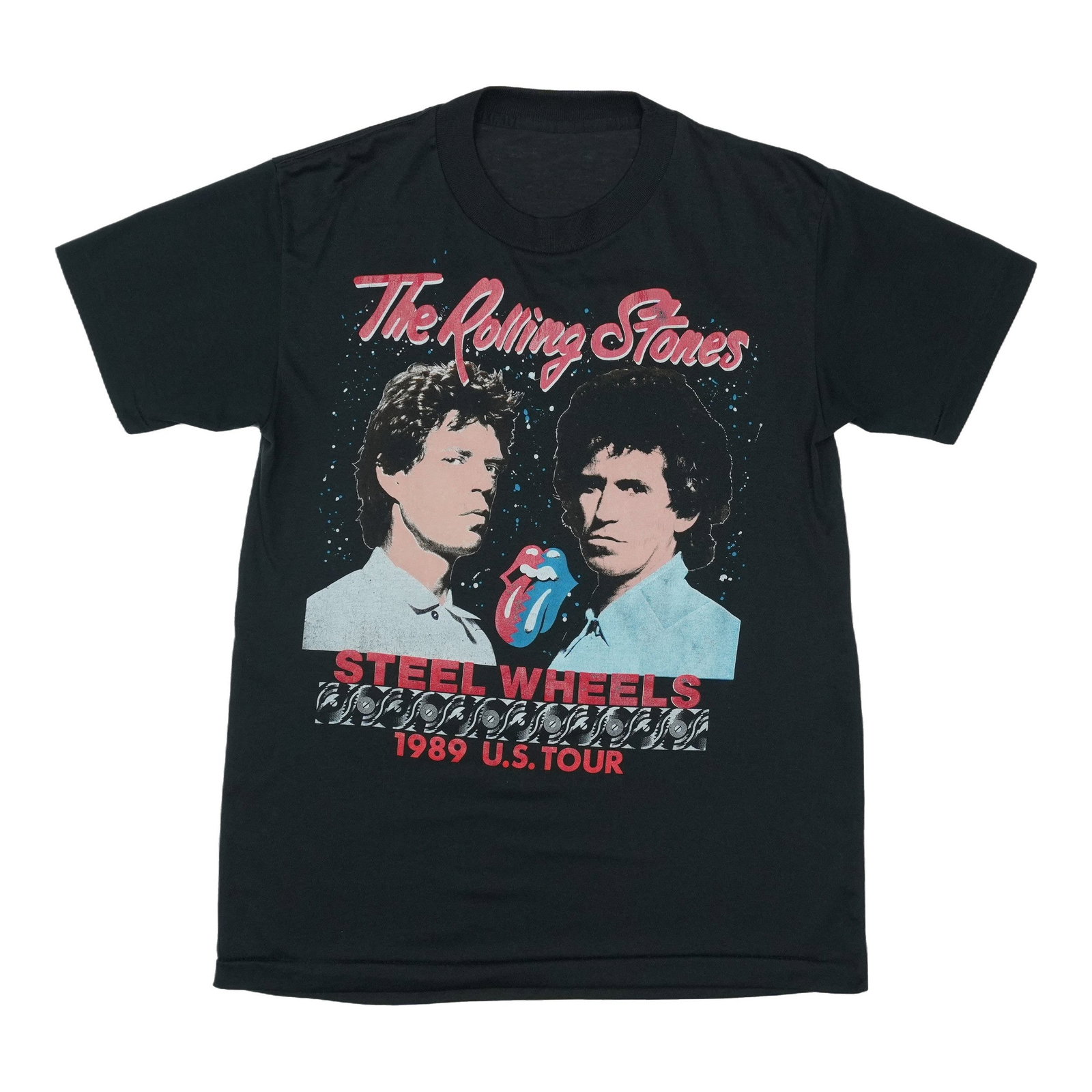 Black 1989 Rolling Stones Steel Wheels Tour vintage cotton shirt: Black 1989 Rolling Stones Steel Wheels Tour vintage cotton shirt Authentic vintage 1989 Rolling Stones Steel Wheels US Tour shirt from the 1980s. This original single-stitch shirt is described as a tr