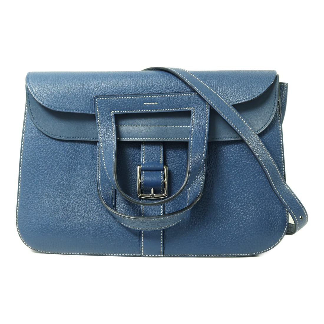Hermes Halzan 31 Taurillon Clemence 2 Way Bag Bleu Agate PHW (1 of 16)