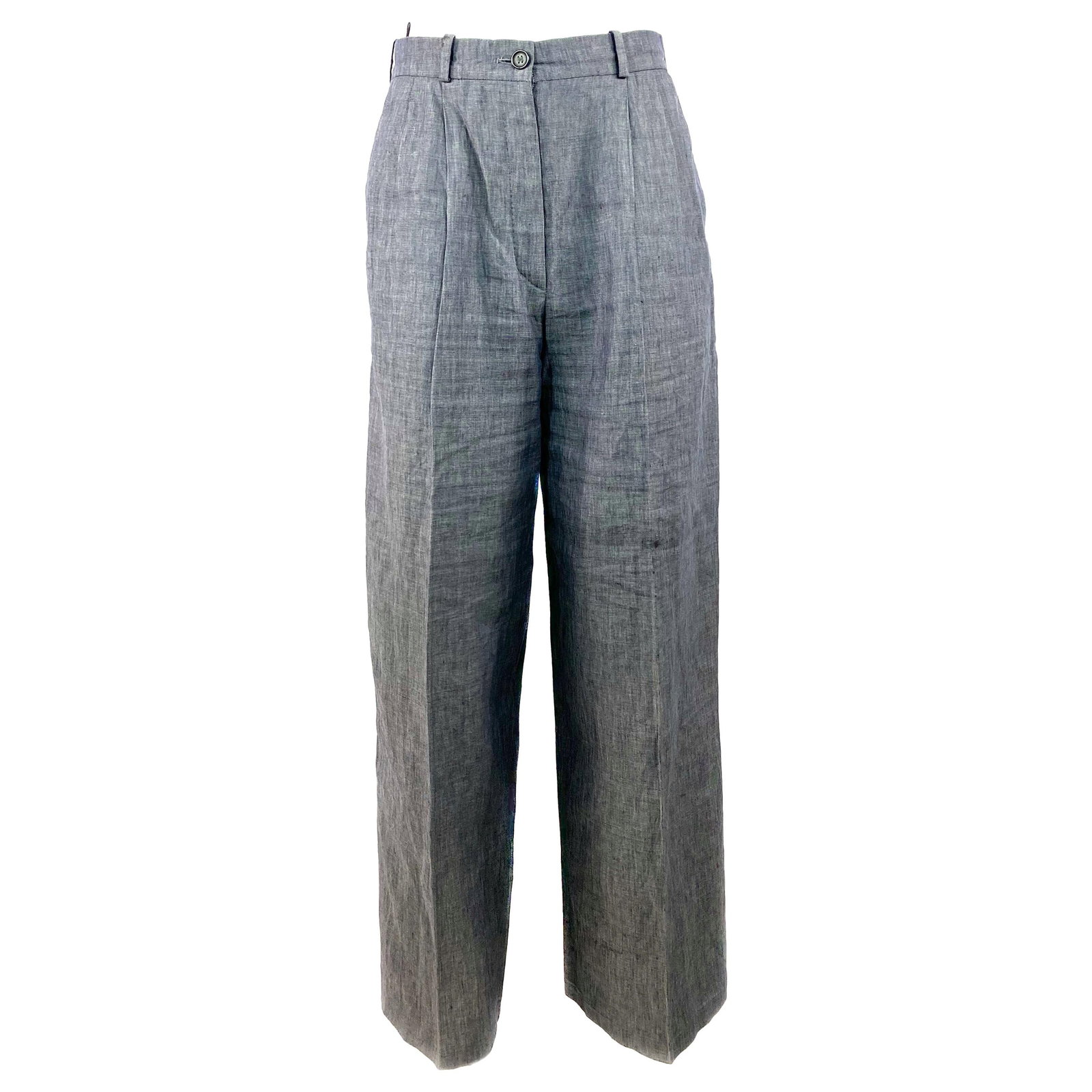 Hermes Paris linen pants blue straight fit size 38 (1 of 11)