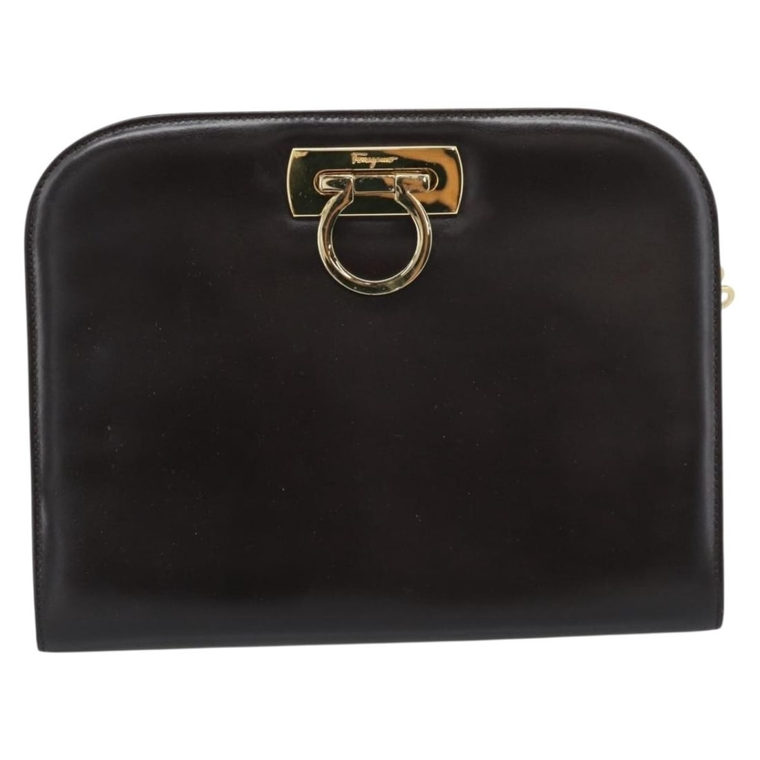 Brown Leather Shoulder Bag Salvatore Ferragamo Vintage Gancini Chain: Brown Leather Shoulder Bag Salvatore Ferragamo Vintage Gancini Chain Vintage Salvatore Ferragamo Gancini Chain leather bag in brown. This women's bag is made in Italy and shows good overall condition 