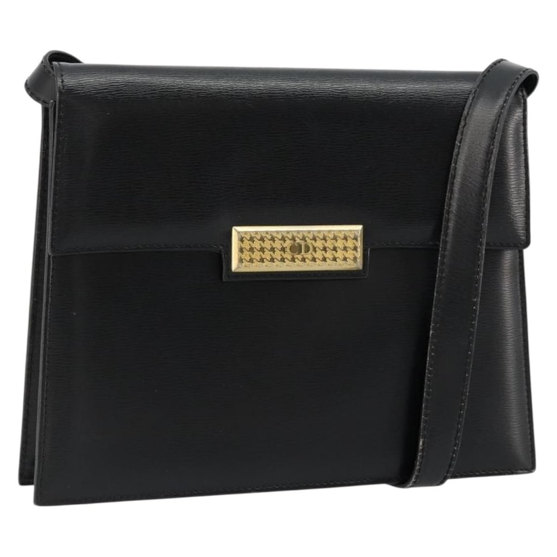 Christian Dior Black Leather Shoulder Bag Gold Tone Italy: Christian Dior Black Leather Shoulder Bag Gold Tone Italy Authentic Christian Dior shoulder bag in black leather with gold-tone accents. Made in Italy, this women's bag includes the bag only; the orig