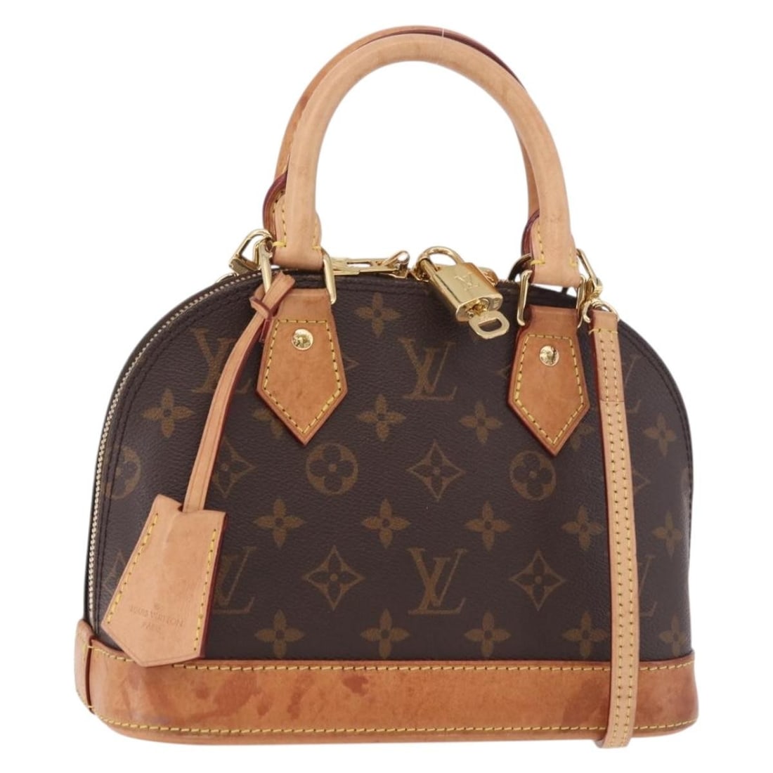 Louis Vuitton Alma BB Monogram Canvas 2way Handbag M53152: Louis Vuitton Alma BB Monogram Canvas 2way Handbag M53152 Louis Vuitton Alma BB 2-way handbag in Monogram canvas with dual top handles and a removable shoulder strap. Made in France, this women's bag 