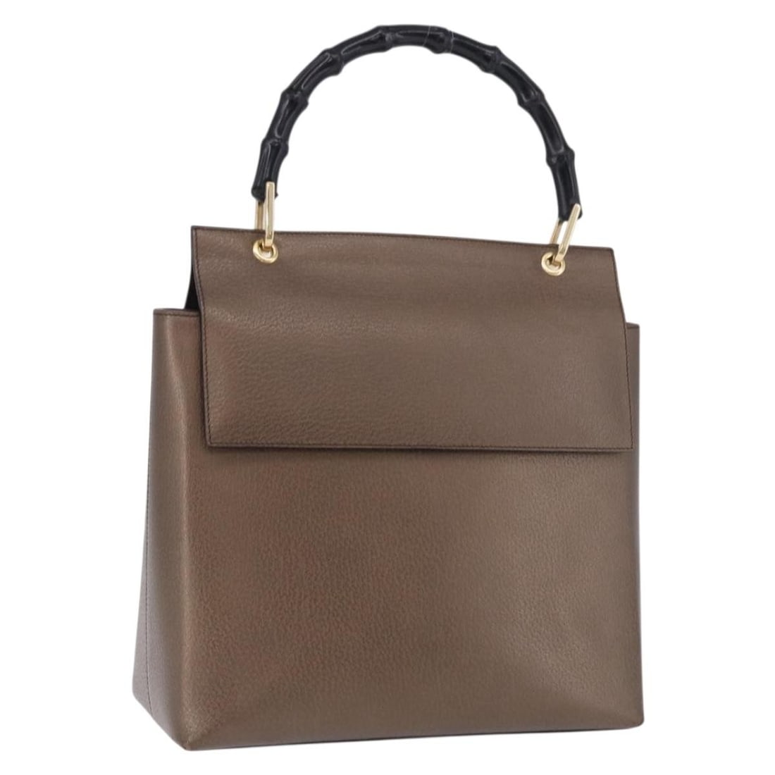 Gucci 001 1118 1886 Brown Leather Bamboo Handle Handbag (1 of 18)