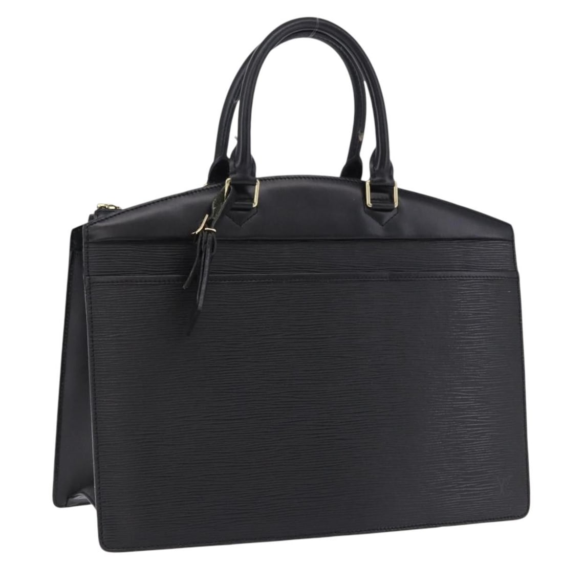 Louis Vuitton Riviera M48182 Black Epi Leather Handbag: Louis Vuitton Riviera M48182 Black Epi Leather Handbag Louis Vuitton Riviera handbag in black Epi leather with a structured silhouette and top handles. This women's handbag includes a name tag and is 