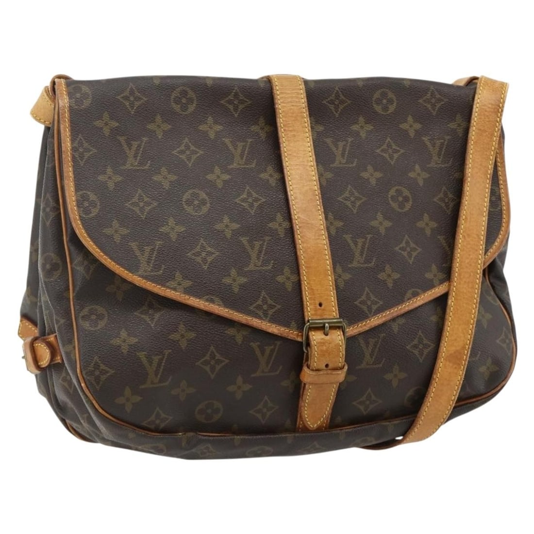Louis Vuitton M42254 Saumur 35 Monogram Canvas Shoulder Bag: Louis Vuitton M42254 Saumur 35 Monogram Canvas Shoulder Bag Louis Vuitton Saumur 35 shoulder bag in Monogram canvas, made in France. This women's bag features an adjustable shoulder strap and a classi