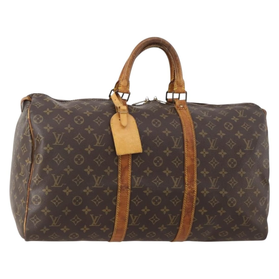 Louis Vuitton M41426 Keepall 50 Monogram Canvas Boston Bag: Louis Vuitton M41426 Keepall 50 Monogram Canvas Boston Bag Louis Vuitton Monogram Keepall 50 Boston Bag in Monogram Canvas, made in France. This women's Boston bag comes with a name tag and is identif