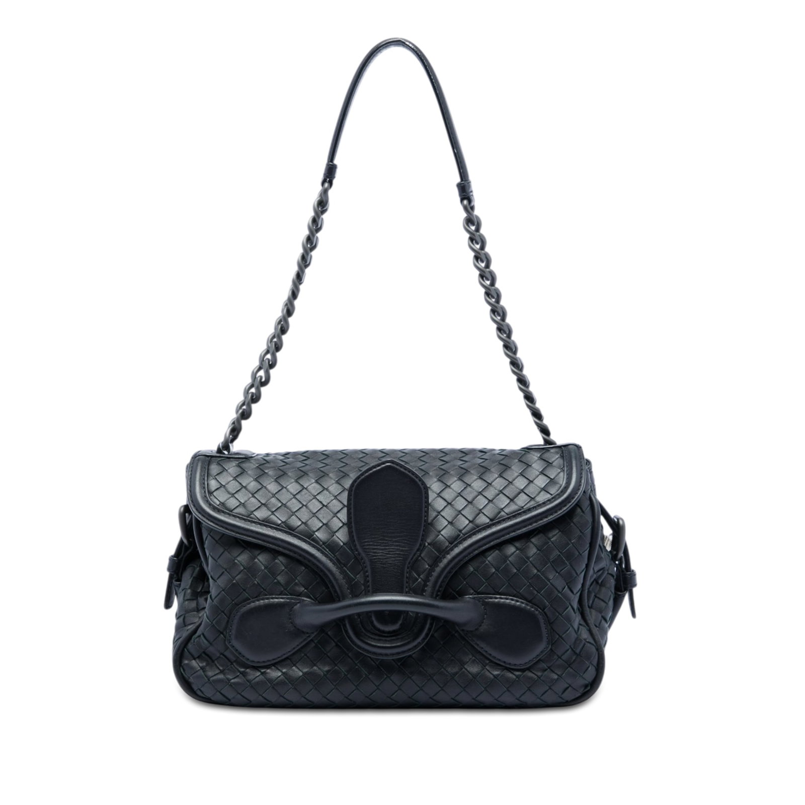 Bottega Veneta Rialto shoulder bag in black intrecciato nappa leather (1 of 5)