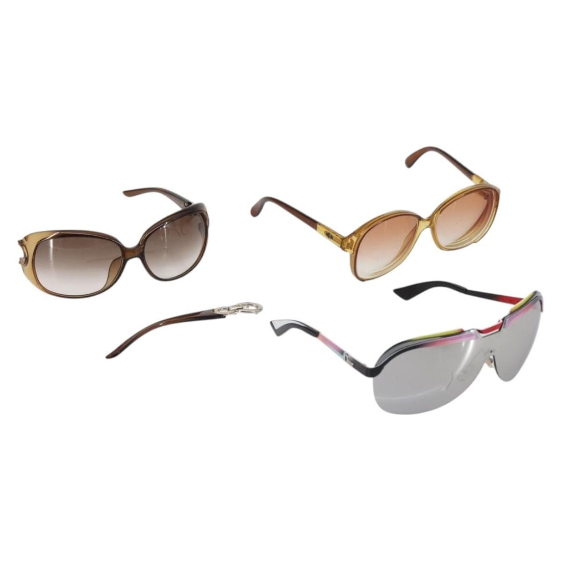 Christian Dior Brown Black Sunglasses Plastic 3 Piece Set Authentic: Christian Dior Brown Black Sunglasses Plastic 3 Piece Set Authentic This Christian Dior sunglasses set features a stylish combination of brown and black plastic frames, showcasing the brand's signatur
