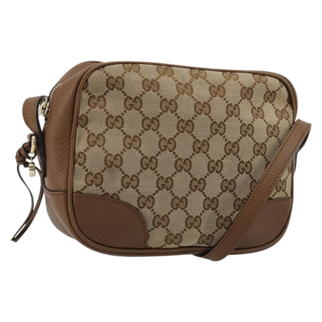 Gucci 449413 GG Canvas Shoulder Bag in Beige Gold (1 of 18)