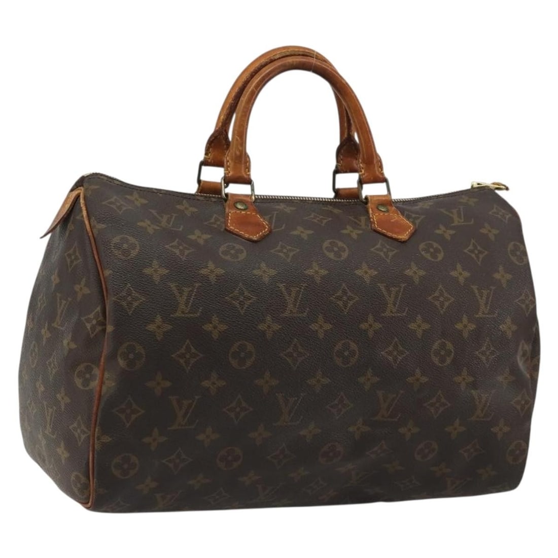 Louis Vuitton M41524 Speedy 35 Monogram Canvas Handbag France: Louis Vuitton M41524 Speedy 35 Monogram Canvas Handbag France Louis Vuitton Speedy 35 handbag in Monogram canvas, made in France. This women's handbag is offered as the bag only, with no item box or d
