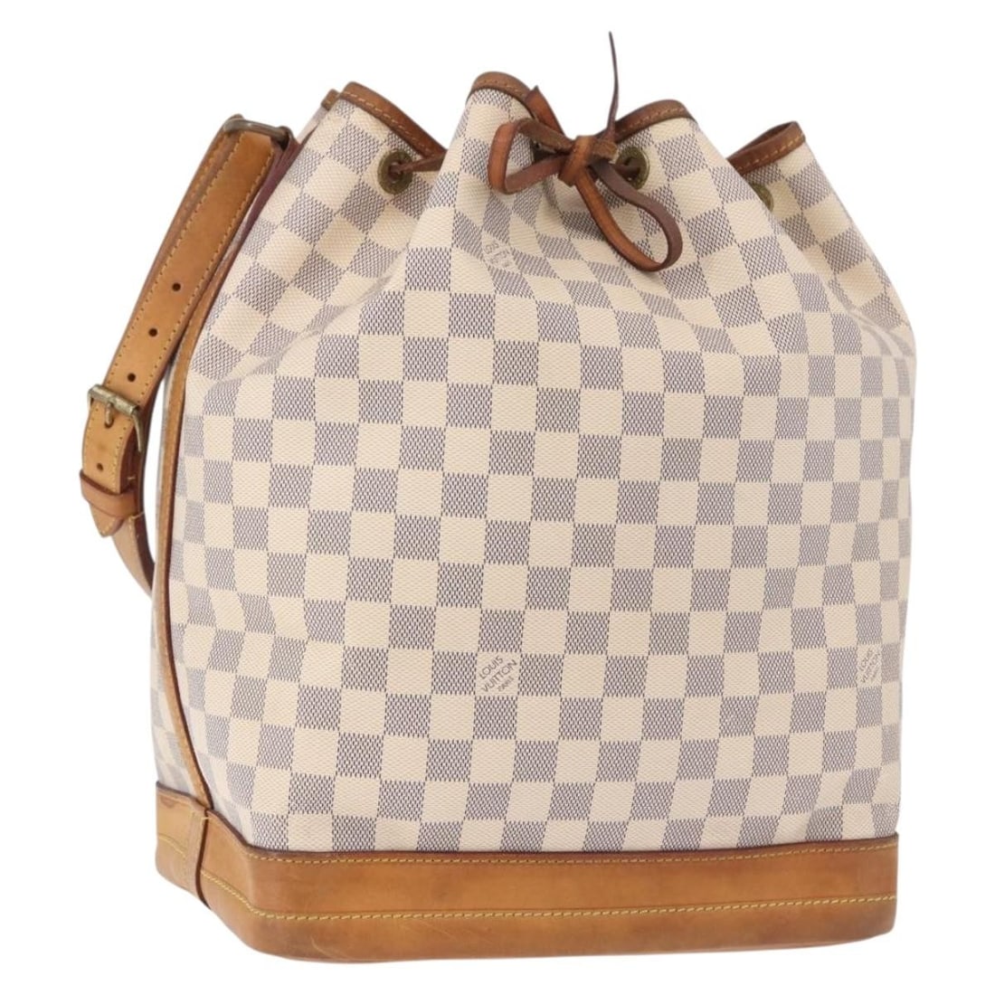 Louis Vuitton N42222 Noe Shoulder Bag Damier Azur Canvas: Louis Vuitton N42222 Noe Shoulder Bag Damier Azur Canvas Louis Vuitton Noe shoulder bag in Damier Azur canvas, made in France. This women's bag features an adjustable shoulder strap and includes only 