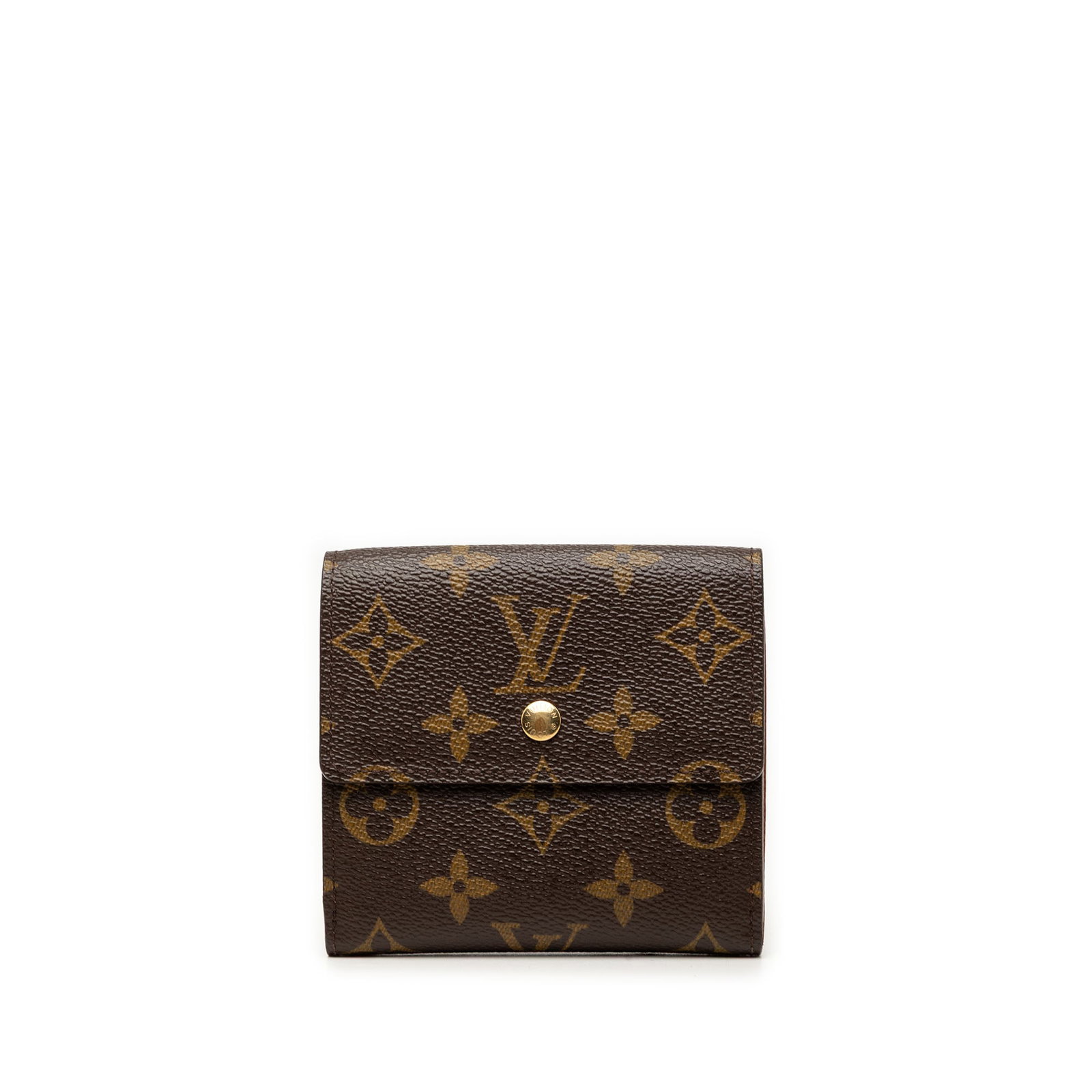 Louis Vuitton Portefeuille Elise Monogram Canvas Wallet Brown: Louis Vuitton Portefeuille Elise Monogram Canvas Wallet Brown Compact Louis Vuitton Portefeuille Elise wallet in Monogram canvas with a front flap snap closure, exterior back flap compartment, and int