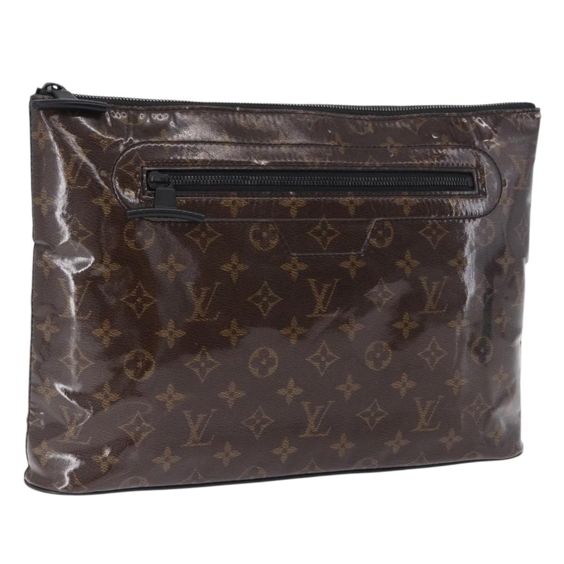 Louis Vuitton M63271 Pochette Cosmos Monogram Canvas Clutch: Louis Vuitton M63271 Pochette Cosmos Monogram Canvas Clutch Louis Vuitton Pochette Cosmos clutch bag in Monogram canvas. This women's clutch was made in Italy and shows heavy use, including peeling on