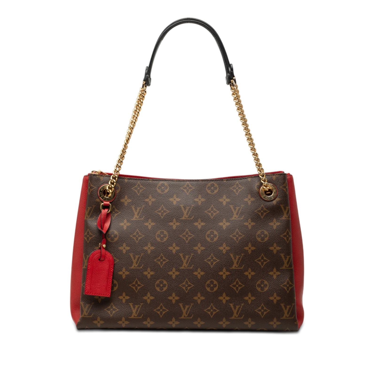 Louis Vuitton Surene MM Monogram Shoulder Bag Brown: Louis Vuitton Surene MM Monogram Shoulder Bag Brown Louis Vuitton Monogram Surene MM shoulder bag with a monogram canvas body, leather trim, curb chain straps with leather guards, a top zip closure, o