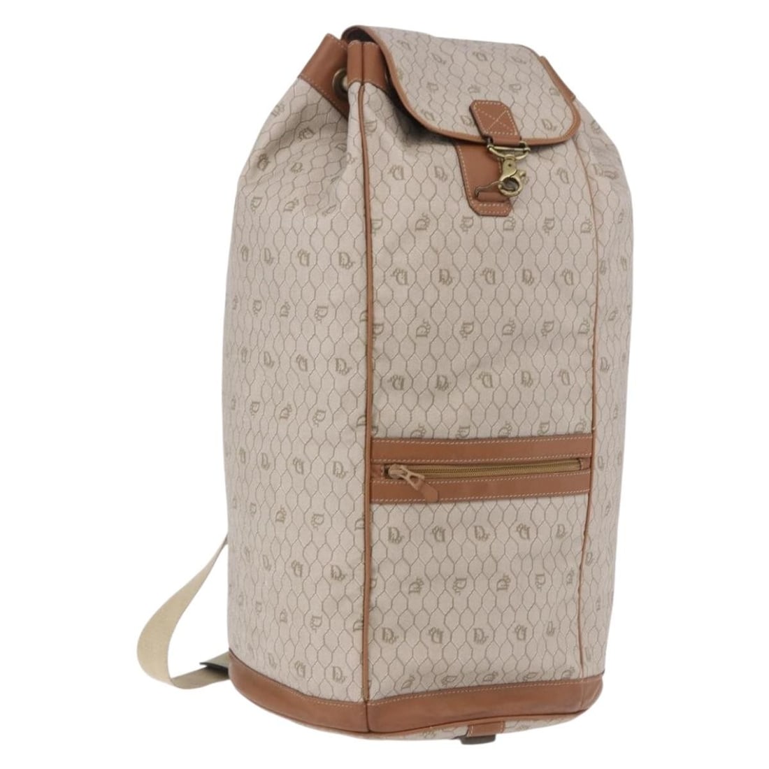 Christian Dior Beige Honeycomb Canvas PVC Leather Shoulder Bag: Christian Dior Beige Honeycomb Canvas PVC Leather Shoulder Bag Authentic Christian Dior honeycomb canvas shoulder bag in beige with PVC leather trim. This women's shoulder bag was made in France and i